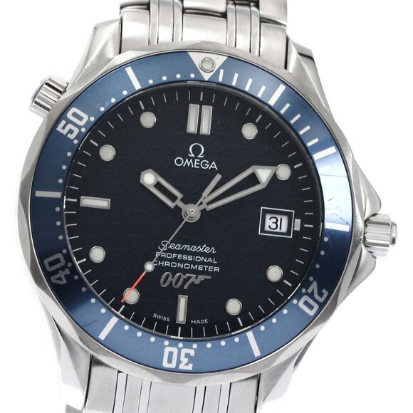 OMEGA Seamaster300 2537.80 007 James Bond Navy Dial Automatic Men's Watch - Picture 4 of 11